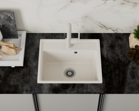Мойка для кухни BAU Stil Pro 49х42 без выпуска, белый песок