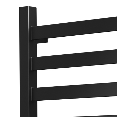 Полотенцесушитель водяной профильный Маргроид BAU В81/10 50х60, 2 вставки 3+3 размер 30*10, вентили 855-404, черный матовый RAL 9005