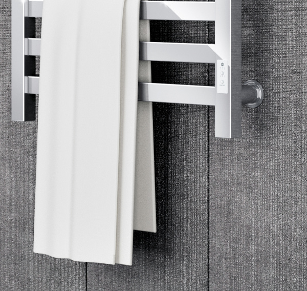 Полотенцесушитель электрический профильный Маргроид BAU В81/10 50х60, 2 вставки 3х3 размер 30*10 с таймером справа