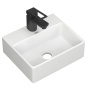 Раковина накладная со смесителем (прямоугольная BAU Cerama Mini 33х28, с отверстием, белая + смеситель Cerama Black, черный)