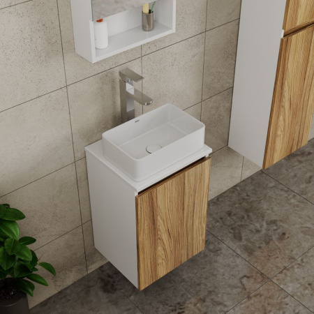 Комплект для ванной, 4 предмета (тумба Bau Dream 40 + раковина BAU 37х23, белая + смеситель Hotel Still, выпуск клик-клак, белый)