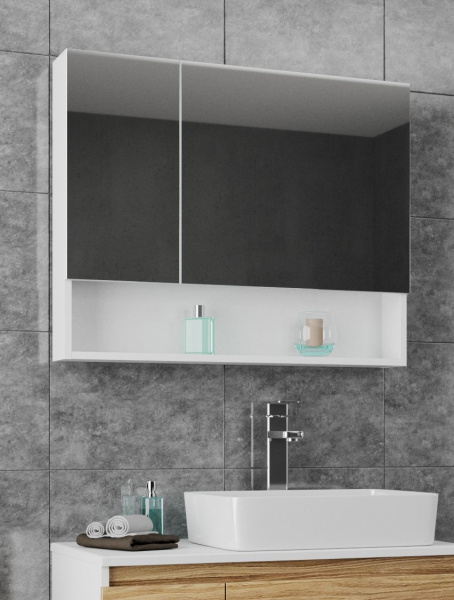 Шкаф-зеркало для ванной Bau Dream 80, белый