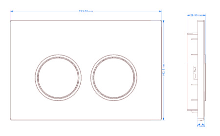 Кнопка смыва BAU Round для инсталляции IDEAL, белый/хром E00116