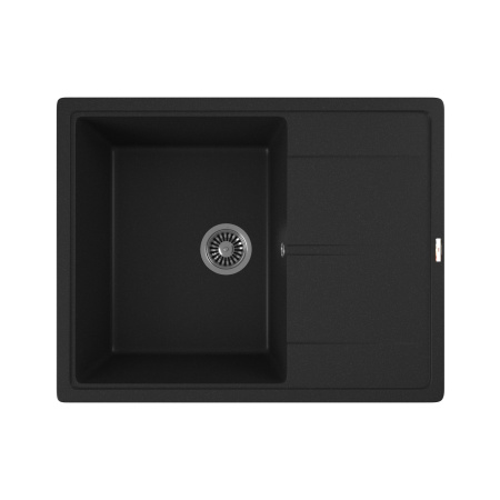Мойка для кухни врезная кварцевая в комплекте с сифоном BAU Stil Anthracite 65х51, антрацит