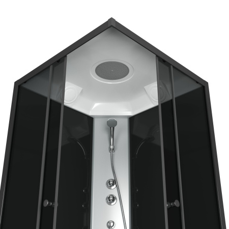 Душевая кабина BAU Stil квадратныая с поддоном 90x90х215, тонированные передние закаленные стекла, черные задние стенки, черный матовый профиль