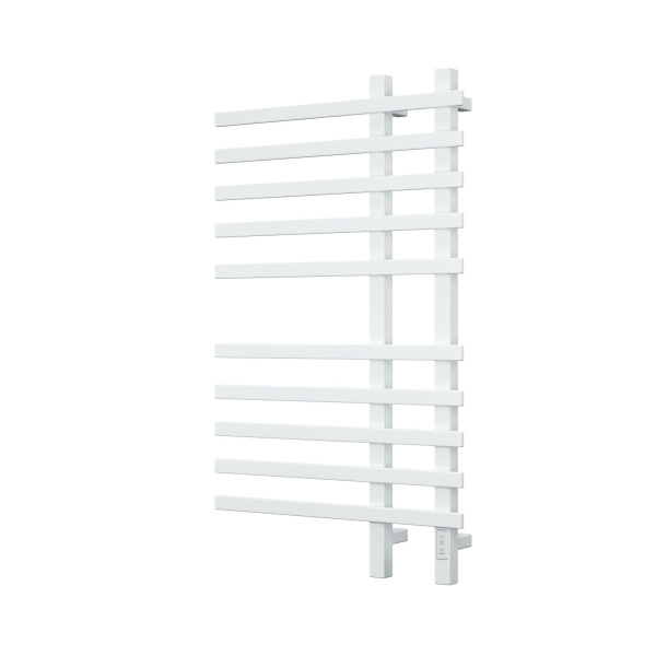 Полотенцесушитель дизайнерский электрический, профильный BAU Wind 60х100, 10 планок, белый полуматовый