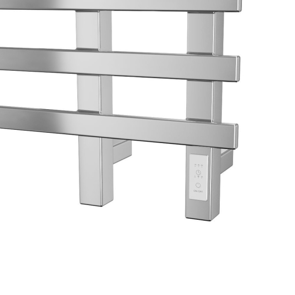 Полотенцесушитель дизайнерский электрический, профильный BAU Wind 60х100, 10 планок, нерж. сталь полированная