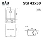 Мойка для кухни BAU Stil Sand 42х50, выпуск с сифоном в комплекте, бежевый песок