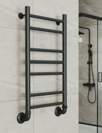 Полотенцесушитель водяной Маргроид BAU В10 40х80, П7 (2+3+2) нижнее подключение 40, черный матовый RAL 9005