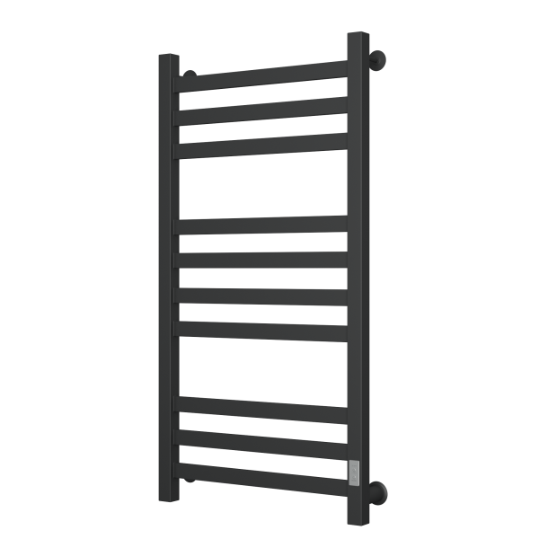 Полотенцесушитель электрический профильный Маргроид BAU В81/10 50х100, 3 вставки 3-4-3, черный матовый RAL 9005 с таймером справа