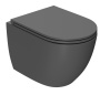 Унитаз подвесной безободковый Bau Dream 49,5х36, сиденье дюропласт микролифт, темно-серый матовый