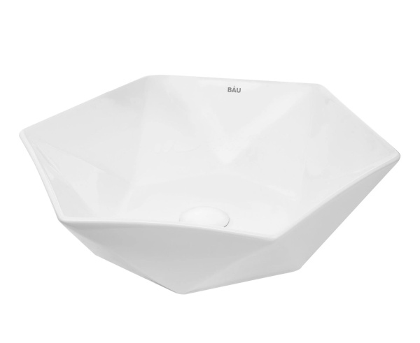 Раковина накладная со смесителем (на столешницу BAU Crystal 40х40, белая + смеситель высокий Hotel Black, черный)