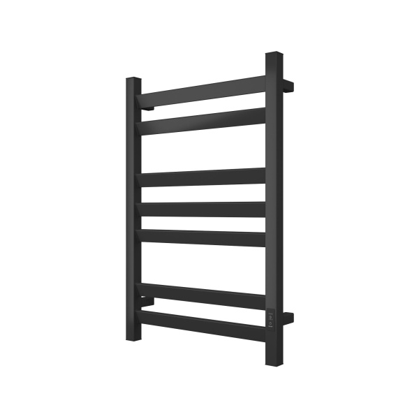 Полотенцесушитель электрический профильный BAU Hotel Veer 50х80, 7 планок, универсальный, черный матовый RAL 9005