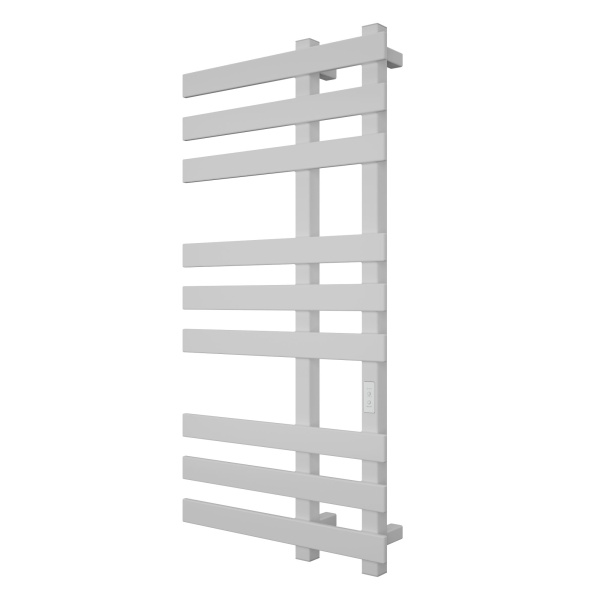 Полотенцесушитель дизайнерский электрический, профильный BAU Blizzard 50х100, 9 планок, белый полуматовый
