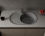 Мойка для кухни оборачиваемая овальная BAU Nimb Gray stone 75х48, выпуск с сифоном в комплекте, серый камень