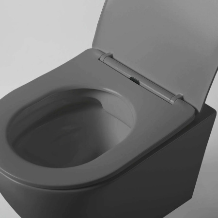 Унитаз подвесной безободковый Bau Dream 49,5х36, сиденье дюропласт микролифт, темно-серый матовый