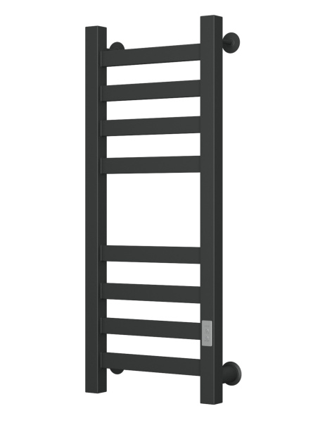 Полотенцесушитель электрический профильный Маргроид BAU В81/10 30х80, 2 вставки 4х4 размер 30*10, черный матовый с таймером, универсальное подключение