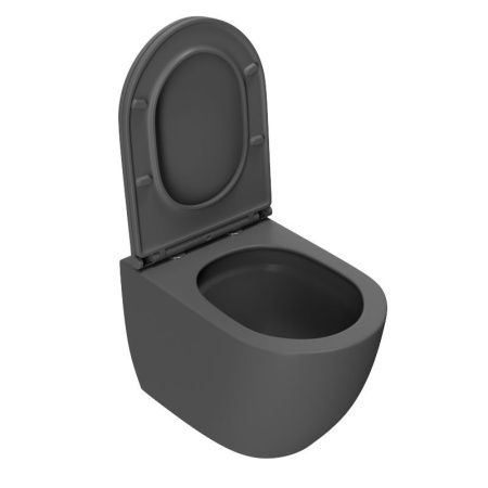Комплект BAU 6 в 1: инсталляция BAU PRO, унитаз подвесной торнадо обратного потока Bau Dream Hurricane-2, сиденье дюропласт микролифт, темно-серый матовый, клавиша BAU Hotel, белый глянец