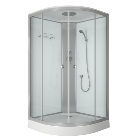 Душевая кабина BAU Dream Hit Black 100x100х215, прозрачное закаленное стекло, белая