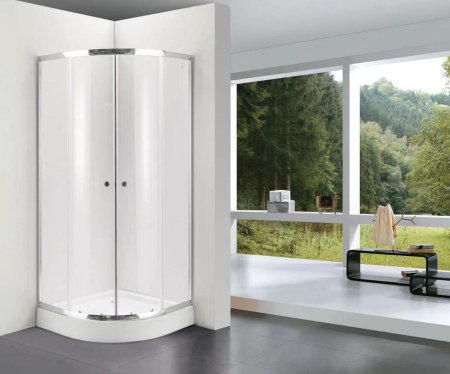 Душевой уголок BAU Dream Hit с поддоном 80x80х195, прозрачное закаленное стекло, хромированный профиль