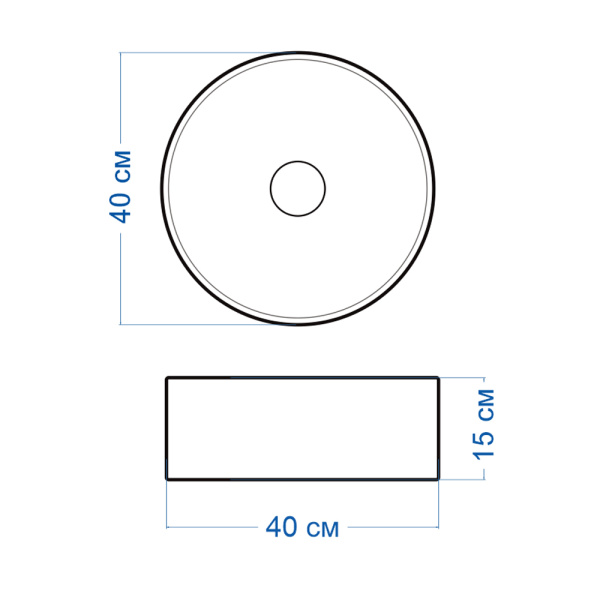 Раковина накладная со смесителем и выпуском (Умывальник BAU Dream круглый D41, белый + смеситель для раковины высокий Potato Hotel, выпуск клик клак, хром)