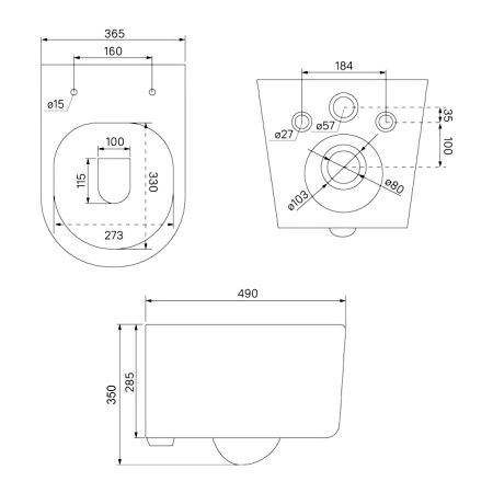Комплект BAU 6 в 1: усиленная инсталляция BAU IDEAL, унитаз подвесной безободковый Bau Hotel PRO, сиденье микролифт, клавиша BAU Round, белый/хром
