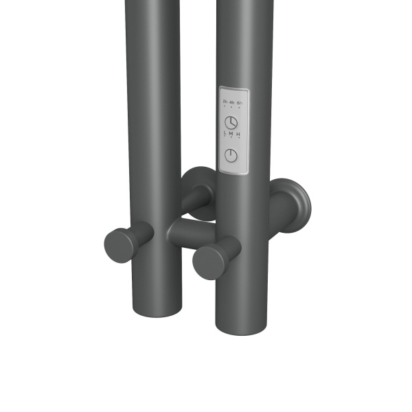 Полотенцесушитель, дизайн-радиатор электрический Маргроид BAU Inaro II Gun Grey 80х12 темно-серый металлик с таймером