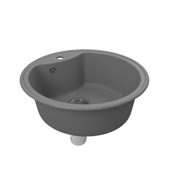 Мойка для кухни BAU Dream Gray stone D 51, выпуск с сифоном в комплекте, серый камень