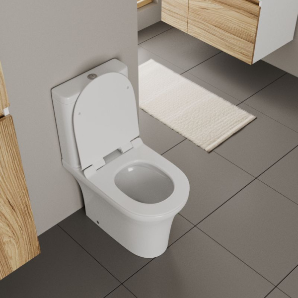 Унитаз компакт напольный безободковый Bau Spectrum PRO, сиденье микролифт