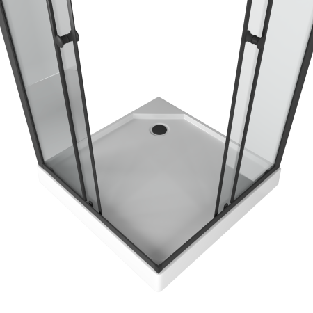 Душевой уголок BAU Stil Hit Black с поддоном 90x90х195, прозрачное закаленное стекло, черный профиль