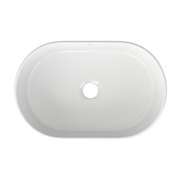 Раковина накладная со смесителем и выпуском (овальная BAU Nimb 56х36, белая + смеситель Hotel Still, нер. сталь, выпуск клик-клак черный)