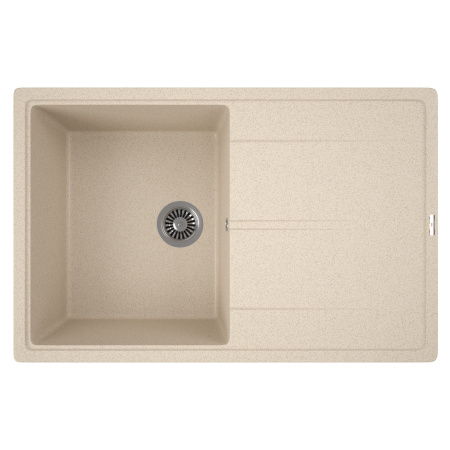 Мойка для кухни врезная кварцевая в комплекте с сифоном BAU Stil Sand 78х51, песочный