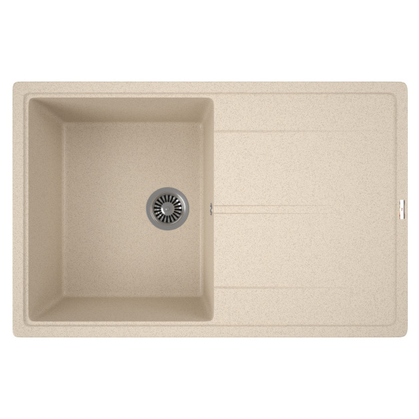 Мойка для кухни врезная кварцевая в комплекте с сифоном BAU Stil Sand 78х51, песочный