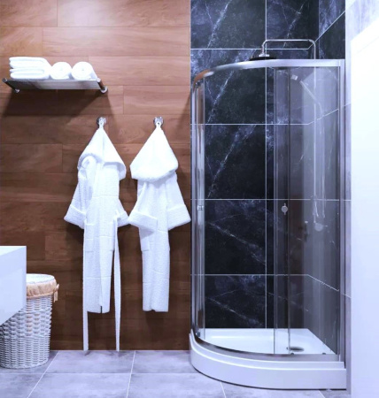 Душевой уголок BAU Dream с поддоном 90x90х195, прозрачное закаленное стекло 5 мм, хромированный профиль