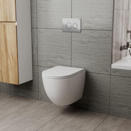 Унитаз подвесной безободковый с вихревым смывом Bau Dream Hurricane3, закрытый снизу, микролифт