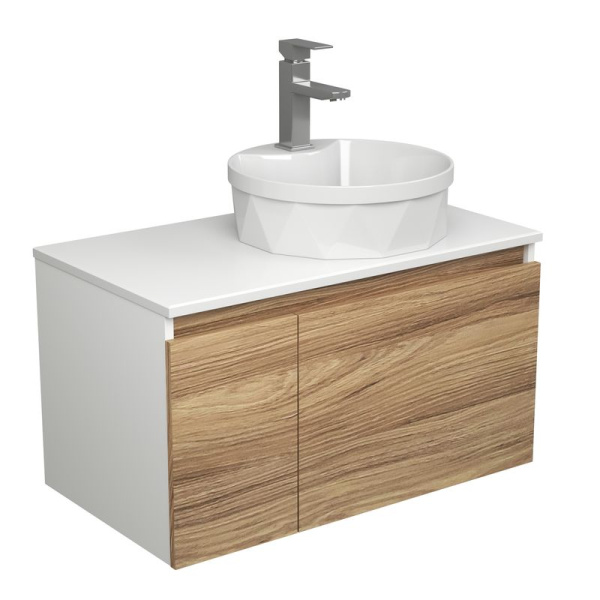 Комплект для ванной, 3 предмета (Тумба подвесная Bau Blackwood 80 + Раковина BAU D40, с отв. под см-ль, Смеситель Hotel Still, нерж. сталь)