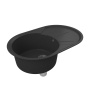 Мойка для кухни оборачиваемая овальная BAU Nimb Black stone 75х48, выпуск с сифоном в комплекте, черный камень