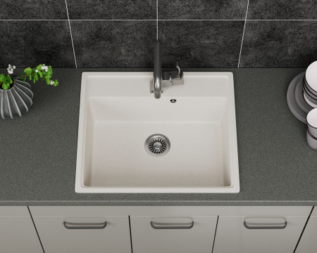 Мойка для кухни BAU Stil Pro 57х50 без выпуска, белый песок