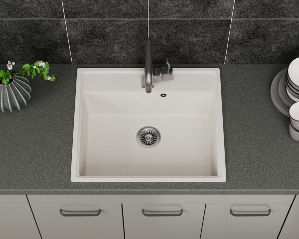 Мойка для кухни BAU Stil Pro 57х50 без выпуска, белый песок
