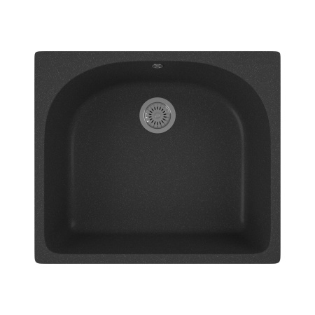 Мойка для кухни BAU Mif Black stone 59х51, выпуск с сифоном в комплекте, черный камень