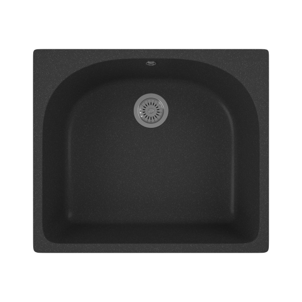 Мойка для кухни BAU Mif Black stone 59х51, выпуск с сифоном в комплекте, черный камень