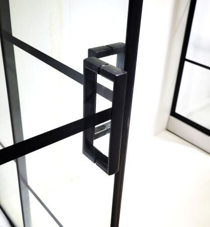 Душевой уголок квадратный BAU Stil square 90х90х195, с поддоном 12,5 см, закаленное стекло толщиной 5 мм, черные профили, с сифоном