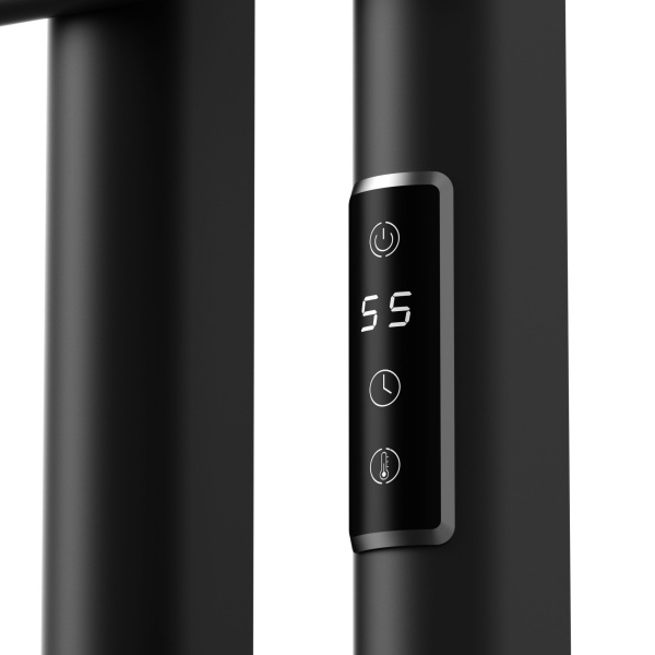 Полотенцесушитель дизайнерский электрический BAU Eastern Wind Black 80х50, подключение нижнее, черный матовый