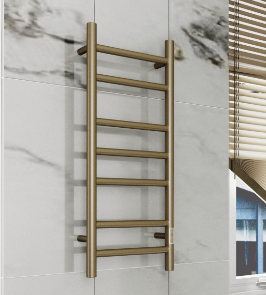 Полотенцесушитель электрический BAU Stil 30х80, 7 планок, универсальный, антикварная бронза