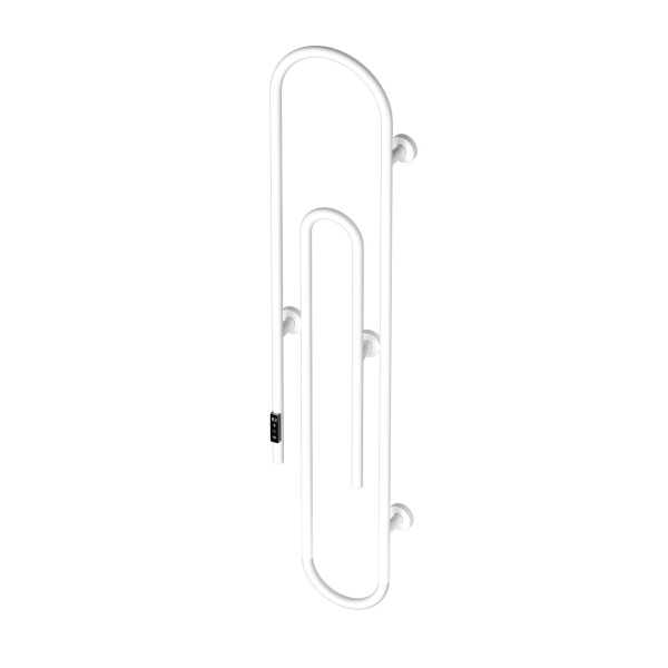Полотенцесушитель дизайнерский электрический BAU Wall Clip White 150х30, белый матовый