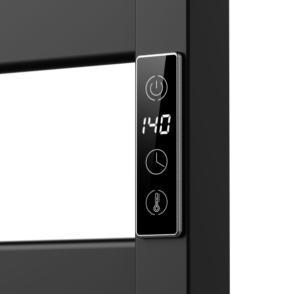 Полотенцесушитель дизайнерский электрический BAU Elite Black 53х52, подключение справа, черный матовый