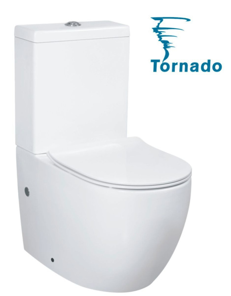 Унитаз напольный безободковый торнадо обратного потока Bau Dream Hurricane-2, усиленное быстросъёмное