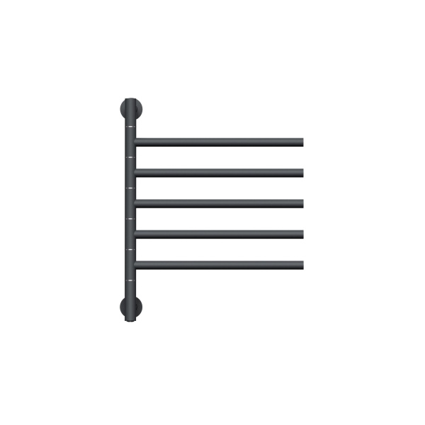 Полотенцесушитель дизайнерский электрический BAU Nimb Turning Gun Grey 60х50,подключение справа, подключение нижнее, темно-серый металлик