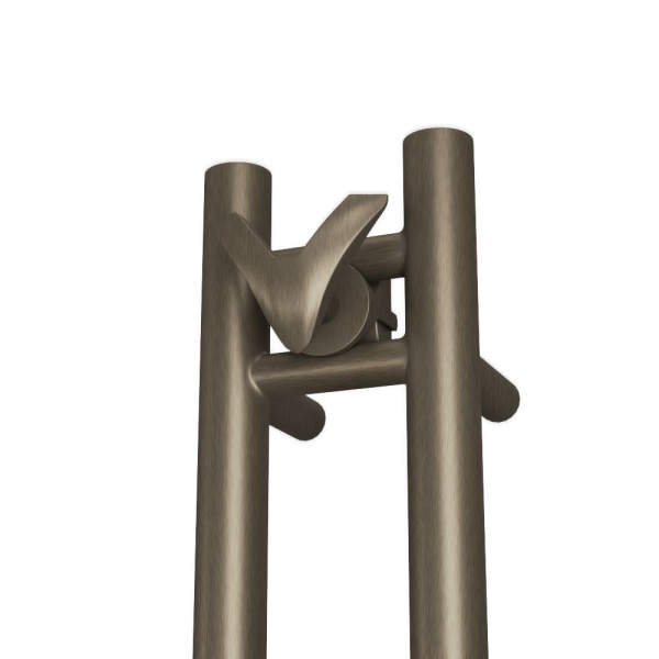 Полотенцесушитель дизайнерский электрический, BAU Stella 10х120, 2 коллектора, 2 крючка, антикварная бронза