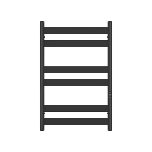 Полотенцесушитель дизайнерский электрический, профильный BAU Mix 50х80, 6 планок, универсальный, черный матовый RAL 9005